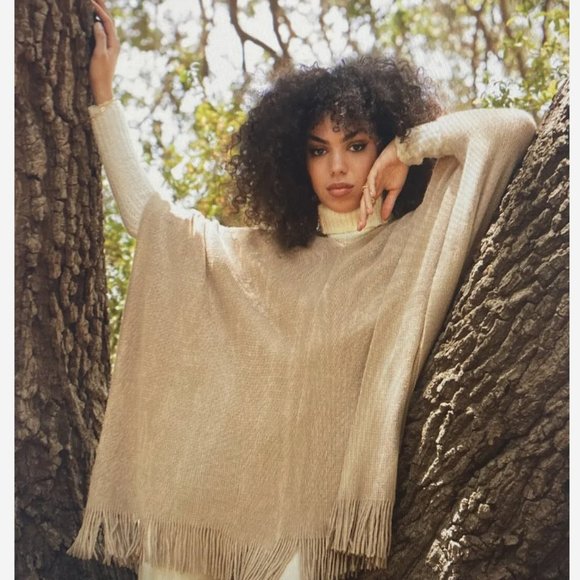 🌸 Shiraleah Rowan Poncho Camel Color Rachel Zoe Curateur ONE SIZE - Picture 12 of 16